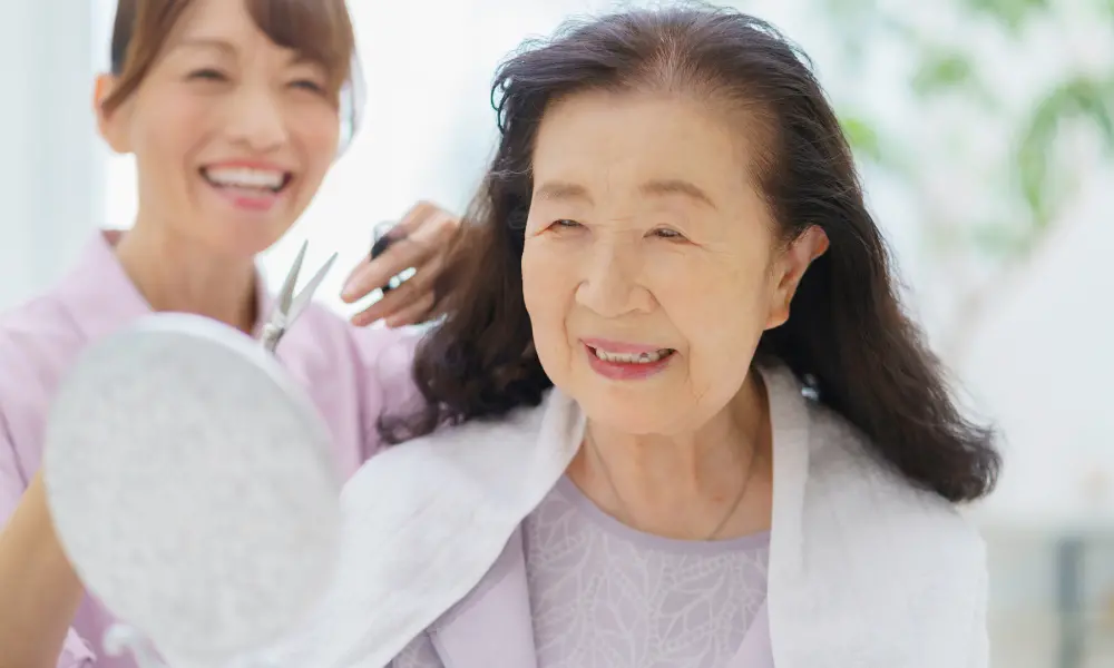 ご自宅でいつもの仕上がりの様子